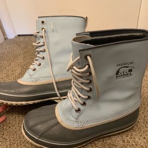 Blue Sorel snow boots